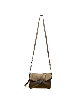 Nine West Women’s Bronze Faux Leather With Crossbody Strap Clutch Bag